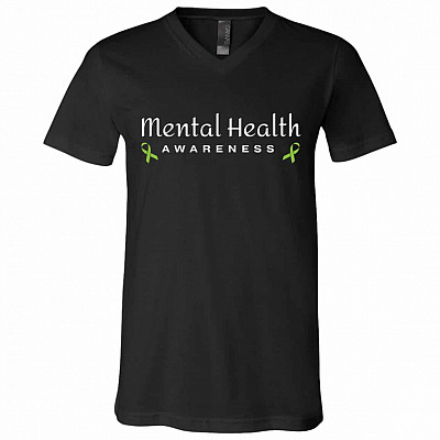 Mental Health Awareness T-Shirt, Black, V-Neck T-Shirt