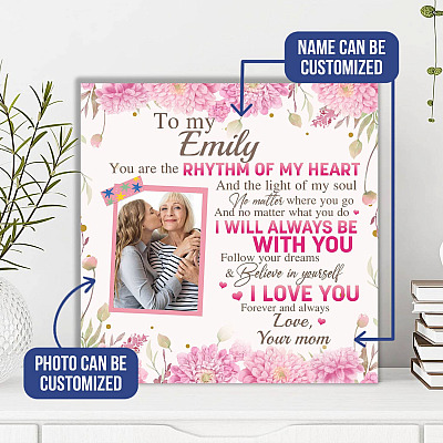 Personalized Photo You Are  Rhythm Of My Heart I Love You Forever And Always Square Framed Canvas Prints - Poster