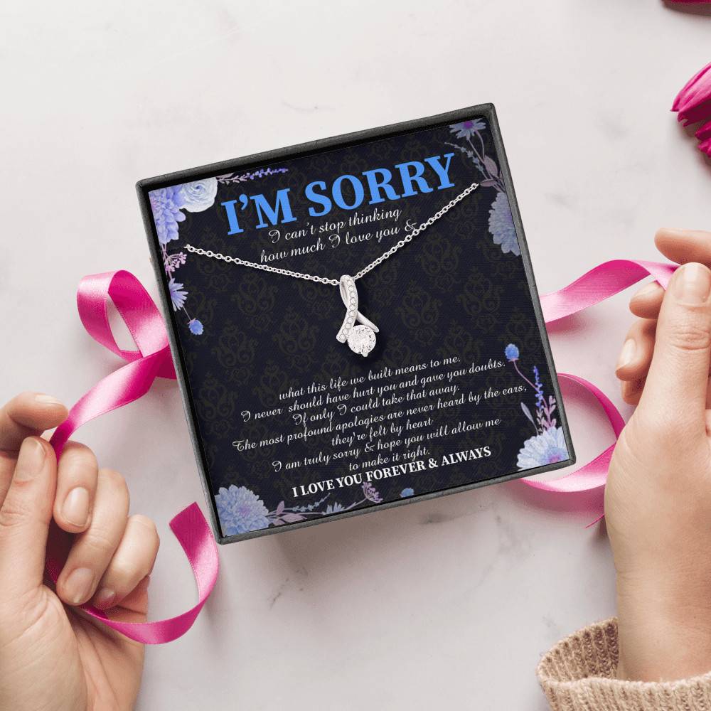 I'm Sorry I Can't Stop Thinking How Much I Love You Alluring Beauty Pendant Necklace - Apology Gifts I'm Sorry I Can't Stop Thinking How Much I Love You Alluring Beauty Pendant Necklace - Apology Gifts
