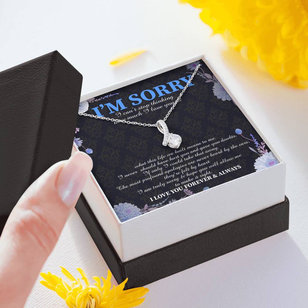 I'm Sorry I Can't Stop Thinking How Much I Love You Alluring Beauty Pendant Necklace - Apology Gifts I'm Sorry I Can't Stop Thinking How Much I Love You Alluring Beauty Pendant Necklace - Apology Gifts