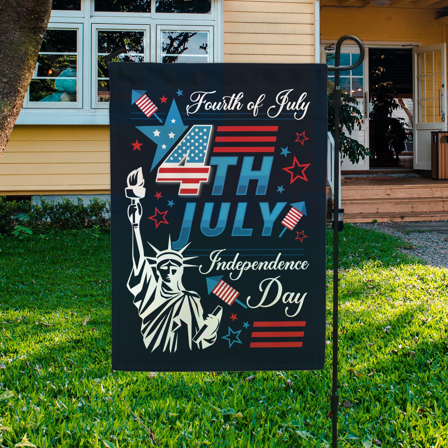 8UT. Patriotic July 4th (6) Garden Flag Mockup 3