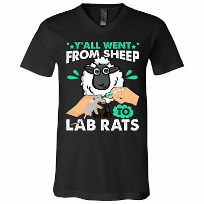 lab rats, Black, V-Neck T-Shirt