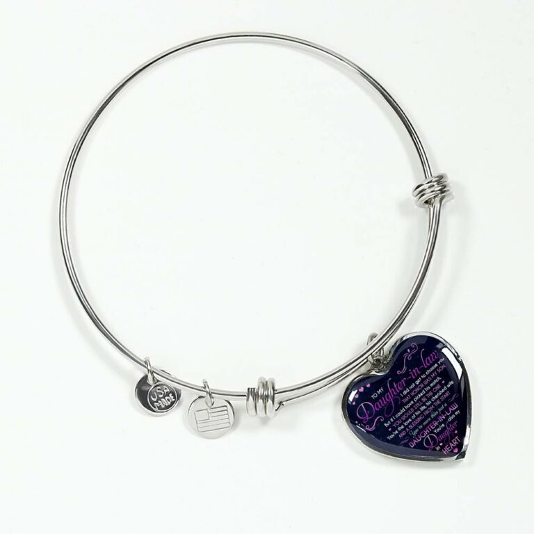 To My Daughter In Law You're Also My Daughter In Heart Heart Pendant Necklace-Bangle