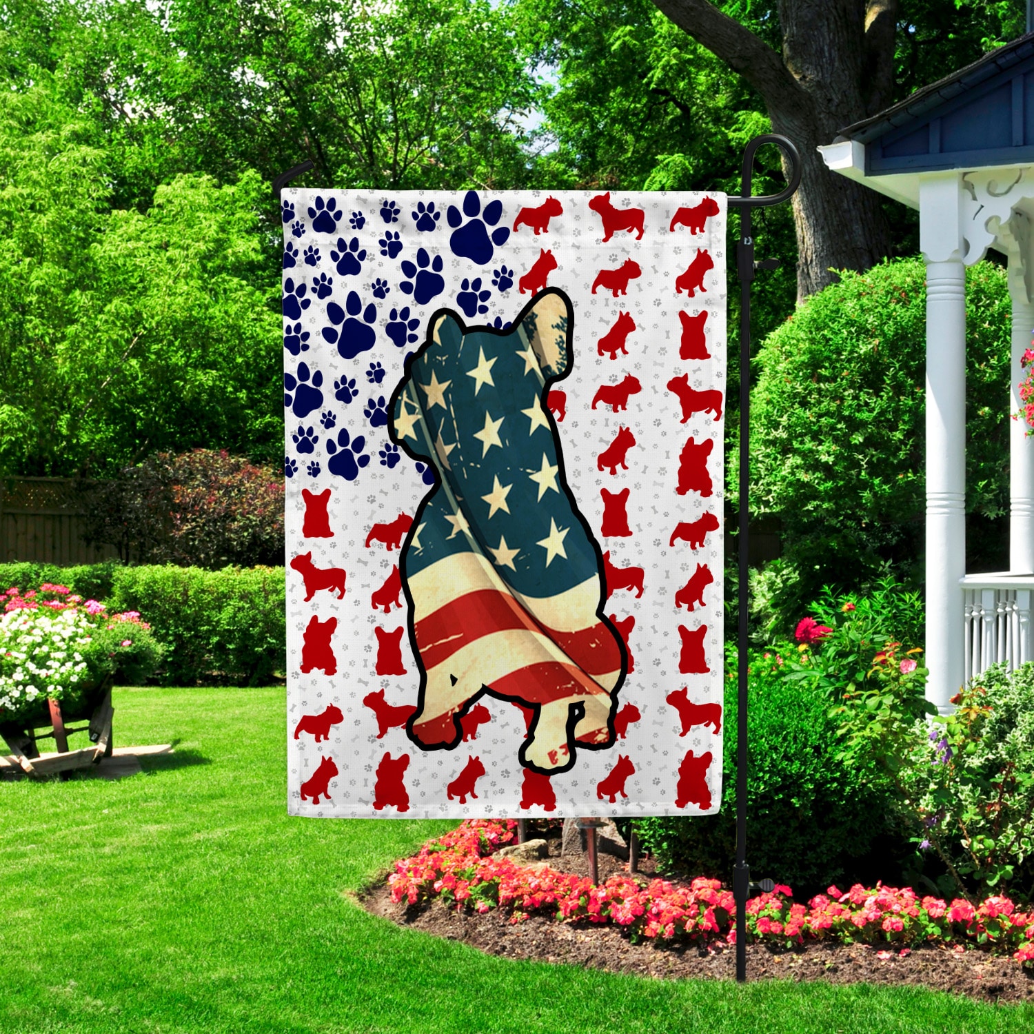 8VT. French Bulldog 4th Of July Garden Flag Mockup 2