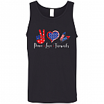 Peace Love Fireworks Funny 4th Of July Cotton Tank Top Tee - Fourth Of July Ladies Racerback Tank