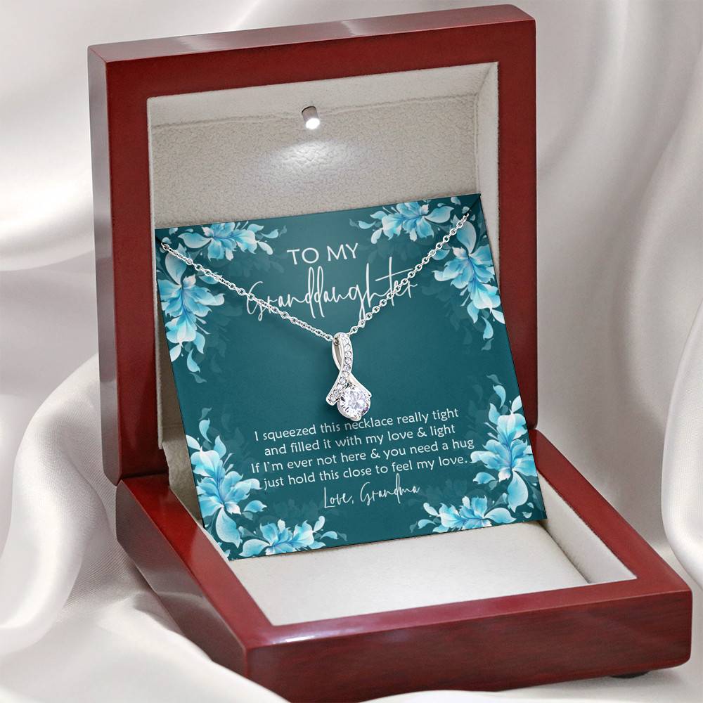 To My Granddaughter I Squeezed This Necklace Really Tight and Filled It with Love  Alluring Pendant Necklace To My Granddaughter I Squeezed This Necklace Really Tight and Filled It with Love Alluring Pendant Necklace
