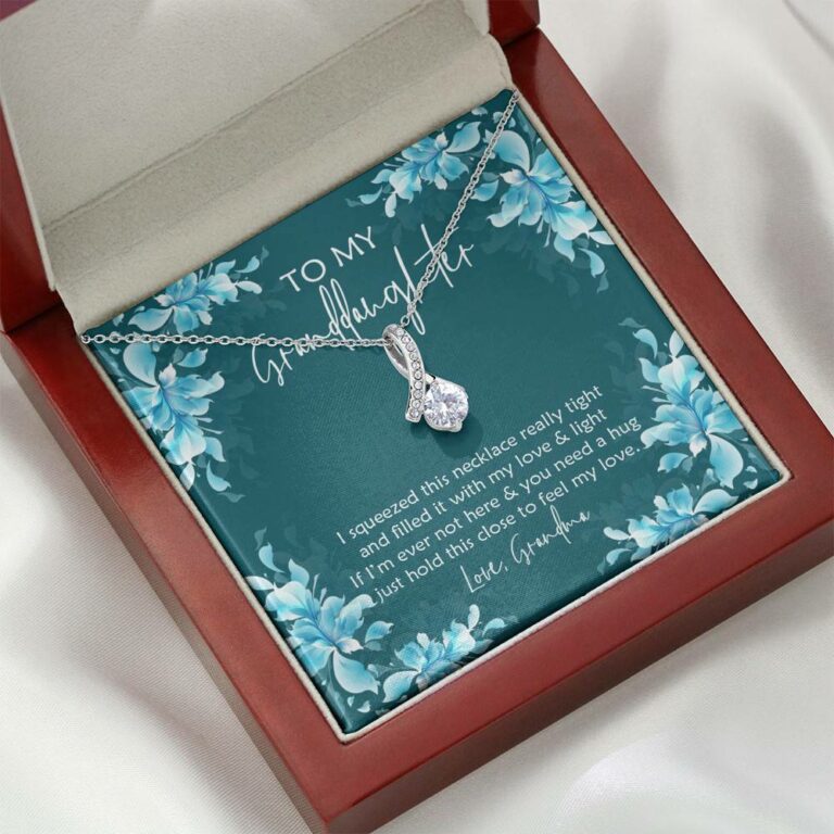 To My Granddaughter I Squeezed This Necklace Really Tight and Filled It with Love Alluring Pendant Necklace