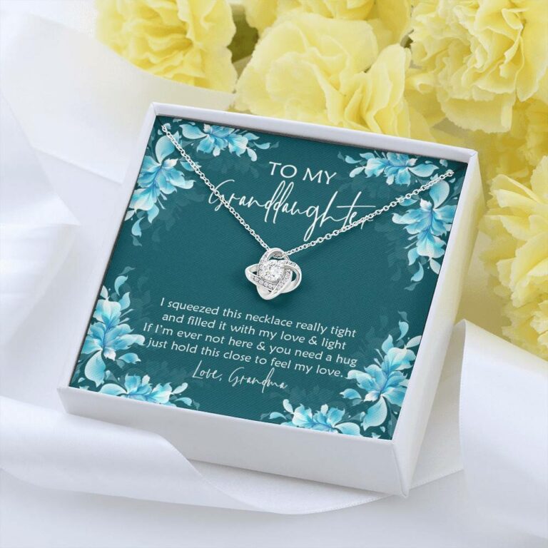 To My Granddaughter I Squeezed This Necklace Really Tight and Filled It with Love Love Knot Pendant Necklace