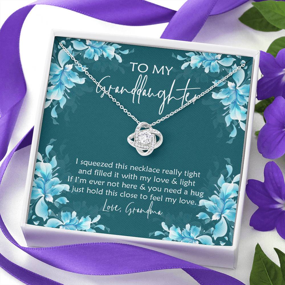 To My Granddaughter I Squeezed This Necklace Really Tight and Filled It with Love Love Knot Pendant Necklace To My Granddaughter I Squeezed This Necklace Really Tight and Filled It with Love Love Knot Pendant Necklace