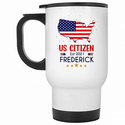 14 oz. White Travel Mug