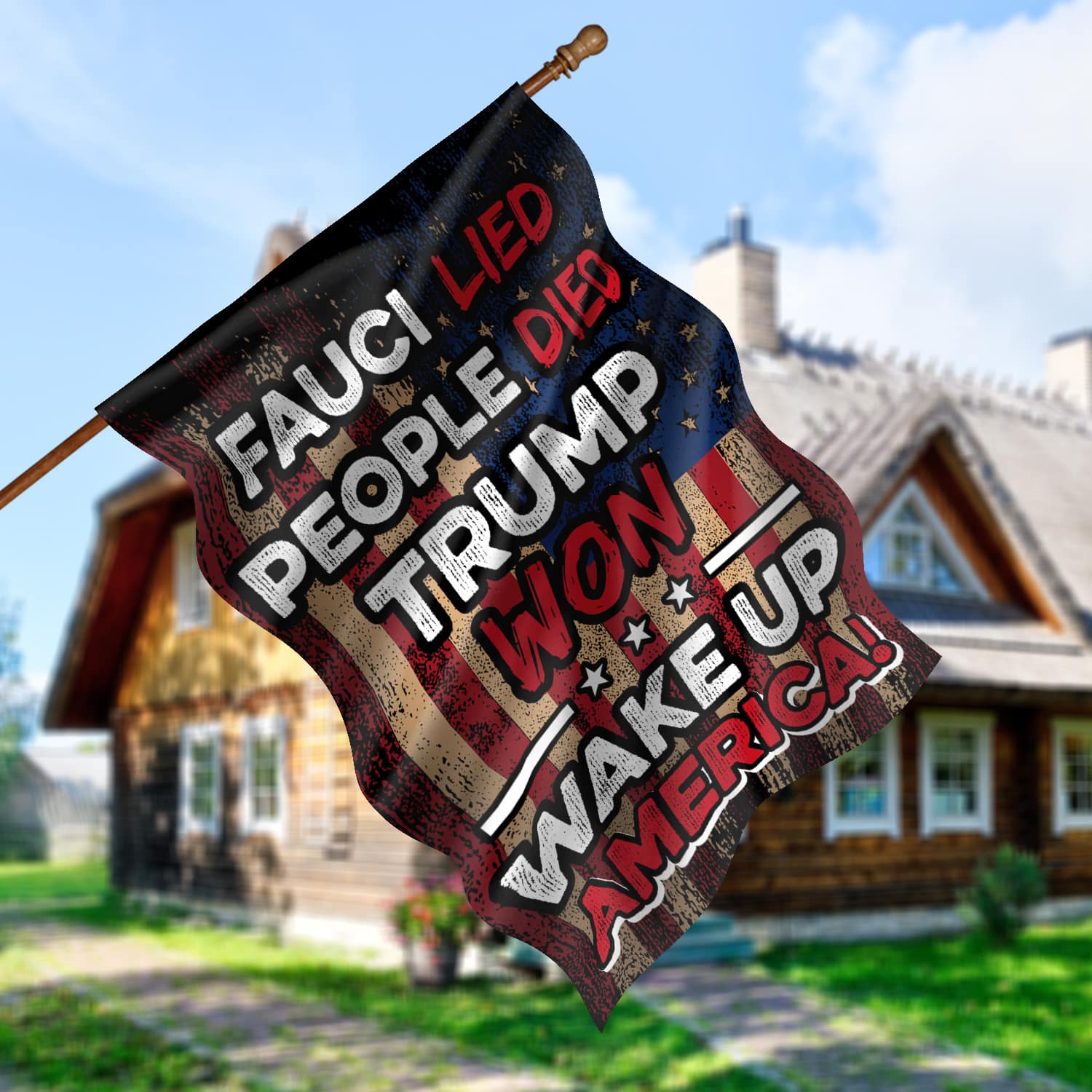 1LV- Fauci Lied People Died FLAG-Right House Flag Mockup 5