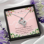 To My Mother On My Wedding Day Double Hearts Necklace - Wedding Mother Of The Bride Gifts From Daughter