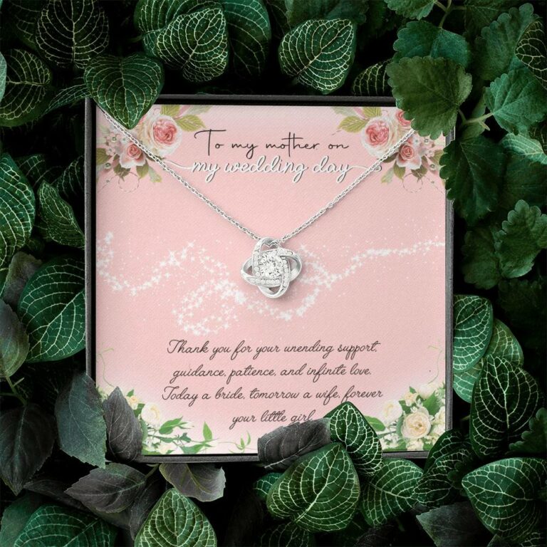 To My Mother On My Wedding Day Love Knot Necklace - Wedding Mother Of The Bride Gifts From Daughter