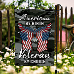 9UT. Veteran By Choice (4) Garden Flag Mockup 6
