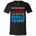 trump tee, Black, V-Neck T-Shirt
