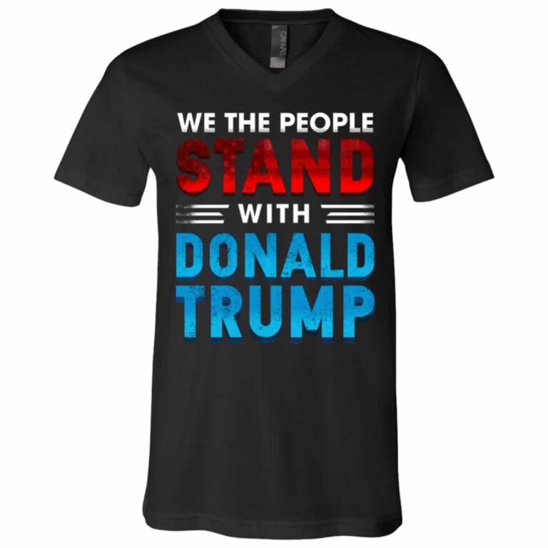 trump tee, Black, V-Neck T-Shirt
