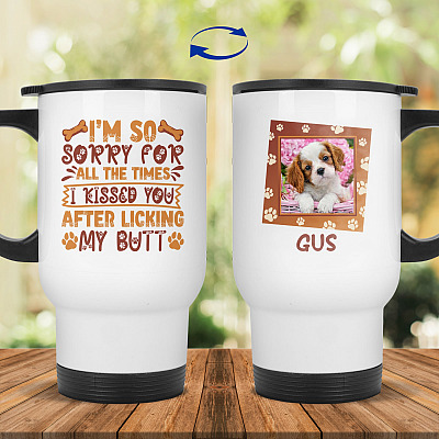 14 oz. White Travel Mug