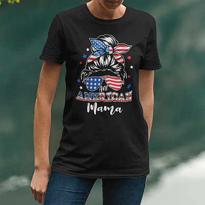 Alternative view of All American Mama Ladies T-Shirt - Premium Ladies Triblend Dolman Sleeve Shirt - American Mama Shirt