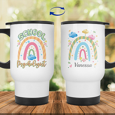 14 oz. White Travel Mug