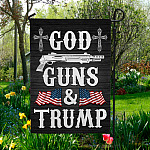 5LV. God Guns Trump Garden Flag Mockup 5