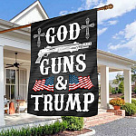 5LV. God Guns Trump House Flag Mockup 3