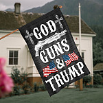 5LV. God Guns Trump House Flag Mockup 4