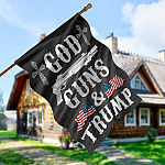 5LV. God Guns Trump House Flag Mockup 5