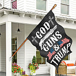 5LV. God Guns Trump House Flag Mockup 7
