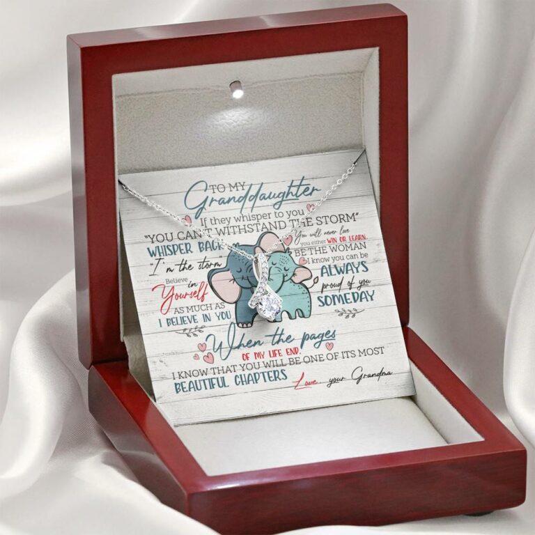 To My Granddaughter If They Whisper To You Elephant Alluring Beauty Necklace Granddaughter Gifts From Grandma
