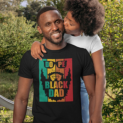 Funny Fathers Day Gift from Kid Do-Pe Bla-Ck Dad T-Shirt - V-Neck Tee