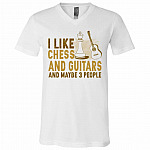 like chess, White, V-Neck T-Shirt