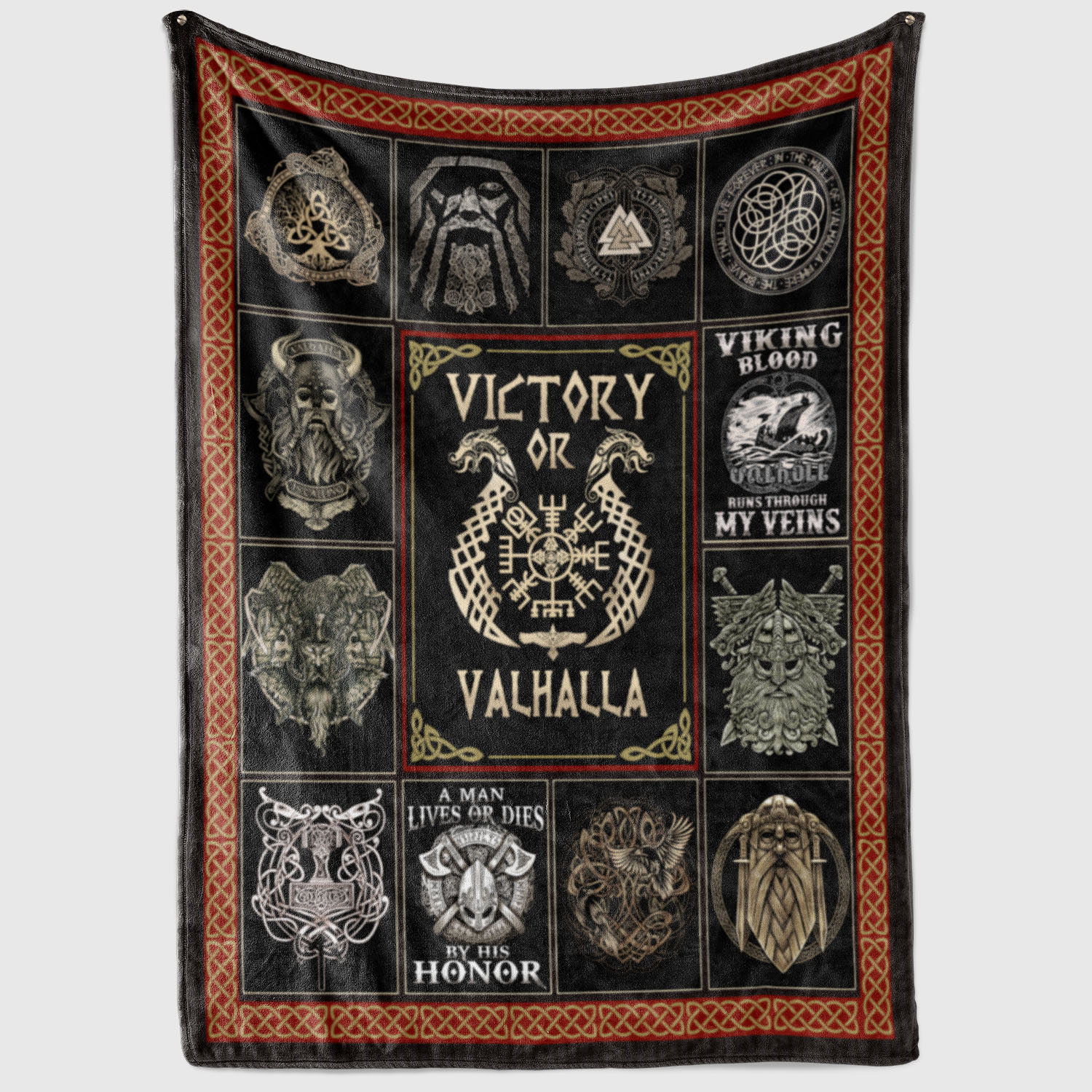 1VT. Victory Or Valhalla blanket mockup2