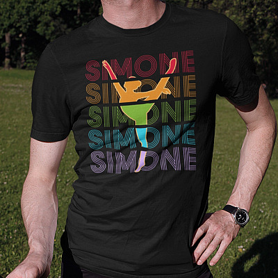 Alternative view of Simone Gymnastics Retro Vintage T-Shirt - V-Neck Shirt