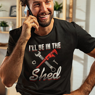 I'll Be In The Shed Funny T-Shirt For Men - V-Neck Shirt