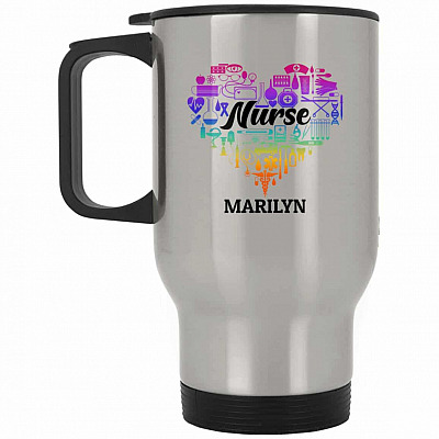 14 oz. Silver Travel Mug