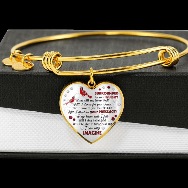 Cardinal Surrounded By Your Glory What Will My Heart Feel Will I Dance For You Jesus Heart Pendant Necklace