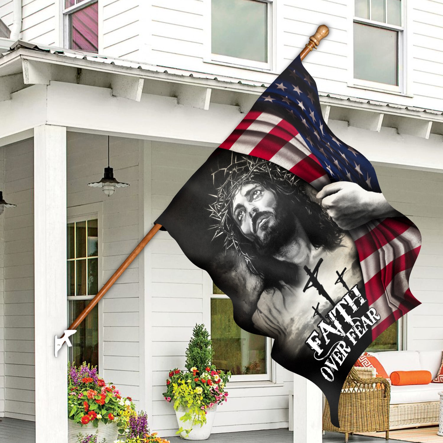 2O. Faith Over Fear (4) House Flag Mockup 7