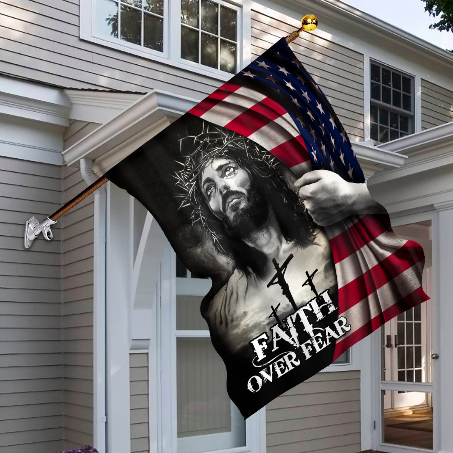 2O. Faith Over Fear (4) House Flag Mockup 6