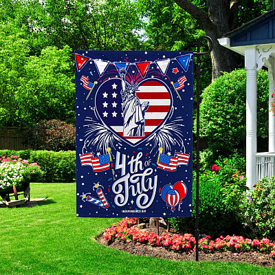 Alternative view of Happy 4th Of July Independence Day Statue Of Liberty American Decorative Garden Flag - House Flag - Wall Flag
