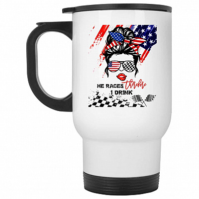 14 oz. White Travel Mug