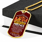 To My Freakin' Awesome Camping Partner I Love You To The Mountains And Back Dog Tag Pendant Necklace To My Freakin' Awesome Camping Partner I Love You To The Mountains And Back Dog Tag Pendant Necklace