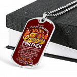 To My Freakin' Awesome Camping Partner I Love You To The Mountains And Back Dog Tag Pendant Necklace To My Freakin' Awesome Camping Partner I Love You To The Mountains And Back Dog Tag Pendant Necklace