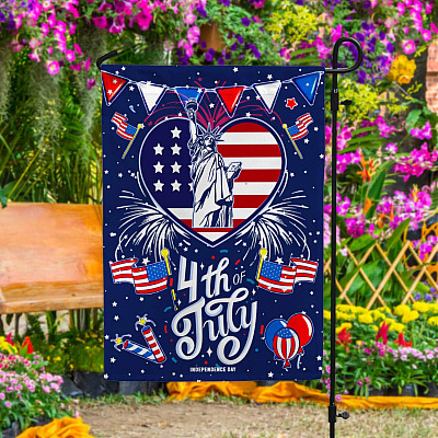 Happy 4th Of July Independence Day Statue Of Liberty American Decorative Garden Flag - House Flag - Wall Flag