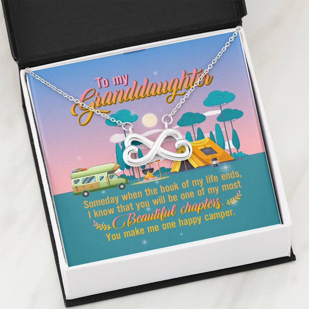 To My Granddaughter Someday When The Book Of My Life Ends Camping Infinity Heart Pendant Necklace To My Granddaughter Someday When The Book Of My Life Ends Camping Infinity Heart Pendant Necklace