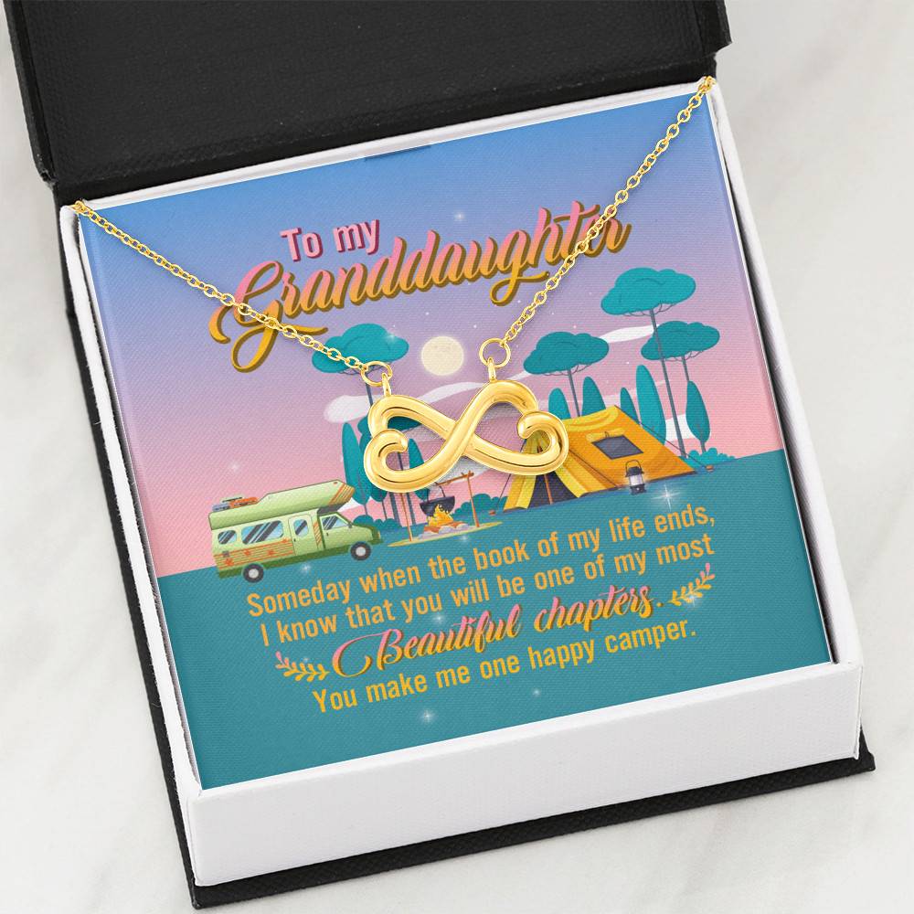 To My Granddaughter Someday When The Book Of My Life Ends Camping Infinity Heart Pendant Necklace To My Granddaughter Someday When The Book Of My Life Ends Camping Infinity Heart Pendant Necklace