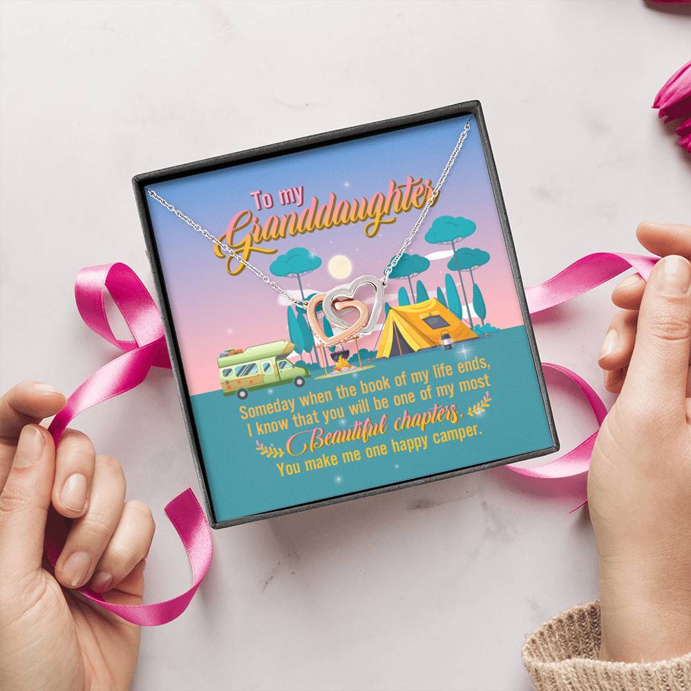 To My Granddaughter Someday When The Book Of My Life Ends Camping Interlocking Hearts Pendant Necklace To My Granddaughter Someday When The Book Of My Life Ends Camping Interlocking Hearts Pendant Necklace