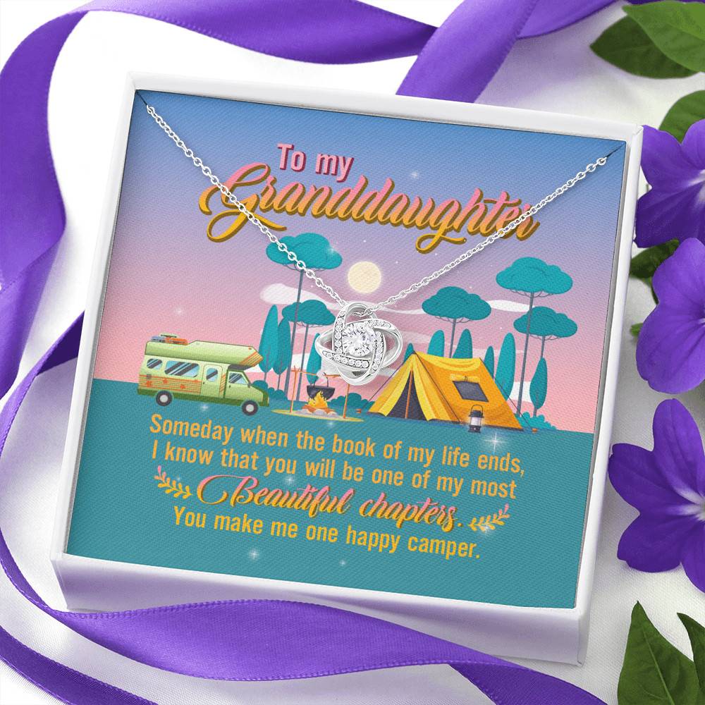 To My Granddaughter Someday When The Book Of My Life Ends Camping Interlocking Love Knot Necklace To My Granddaughter Someday When The Book Of My Life Ends Camping Interlocking Love Knot Necklace