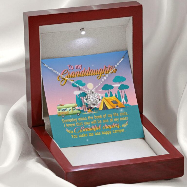 To My Granddaughter Someday When The Book Of My Life Ends Camping Interlocking Love Knot Necklace