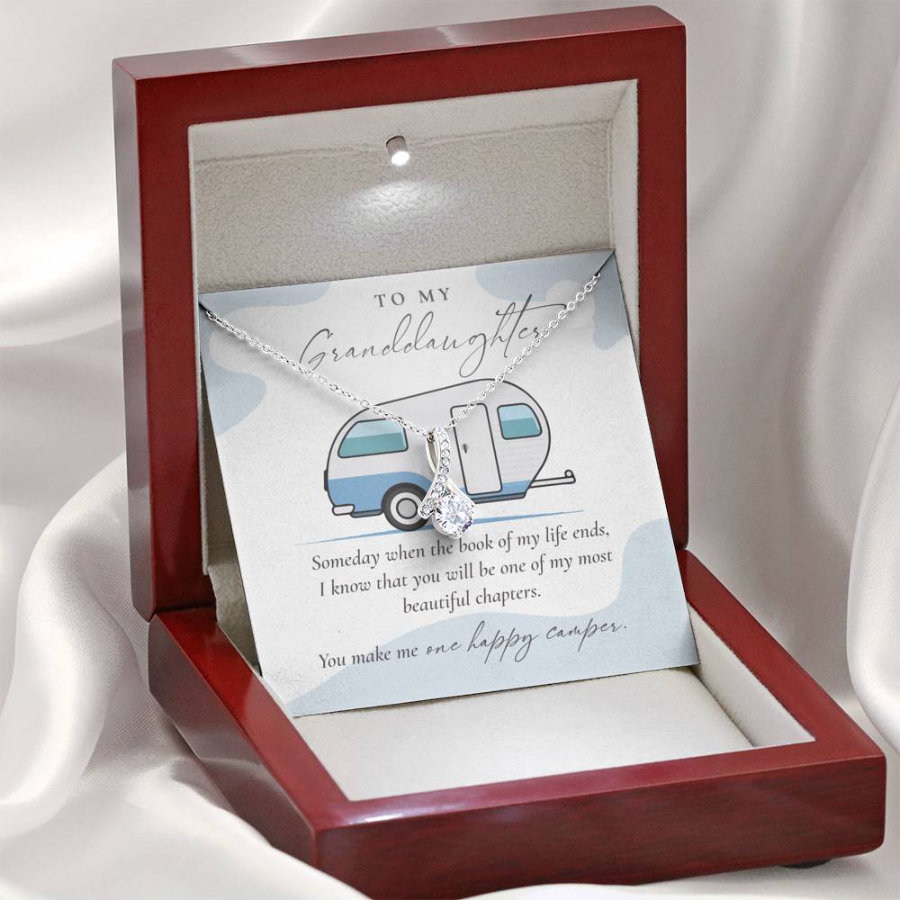 Camping to My Granddaughter Someday When the Book of My Life Ends Alluring Pendant Necklace