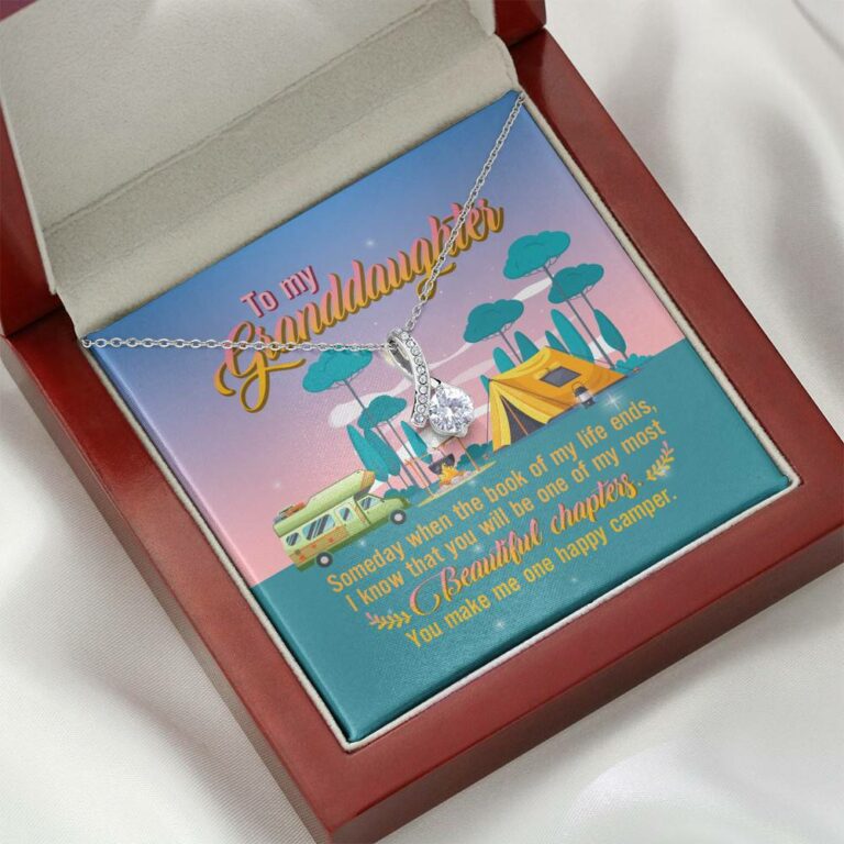 To My Granddaughter Someday When The Book Of My Life Ends Camping Interlocking Alluring Beauty Necklace